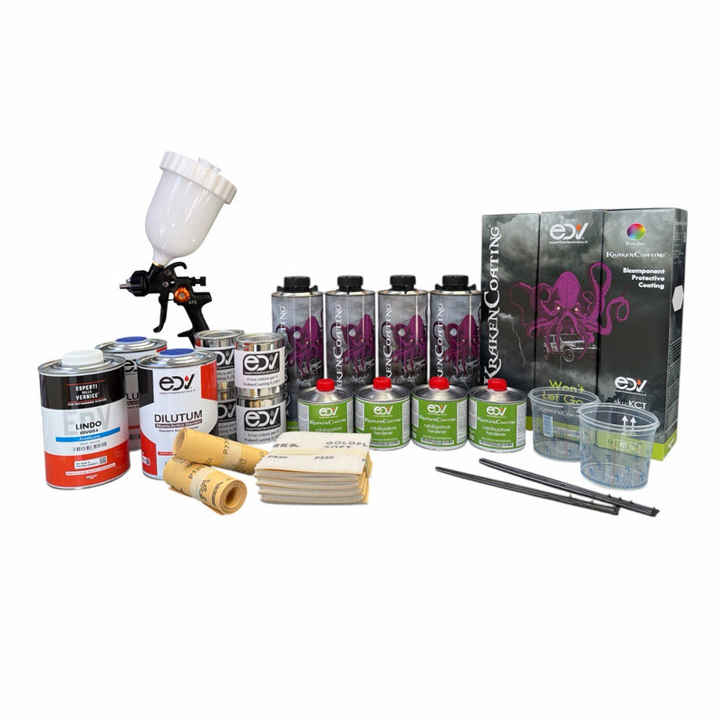 Kit KrakenCoating® Binder 4L + Cat. + colore compreso - AUTO MEDIE/GRANDI - Pistola tradizionale 1,7