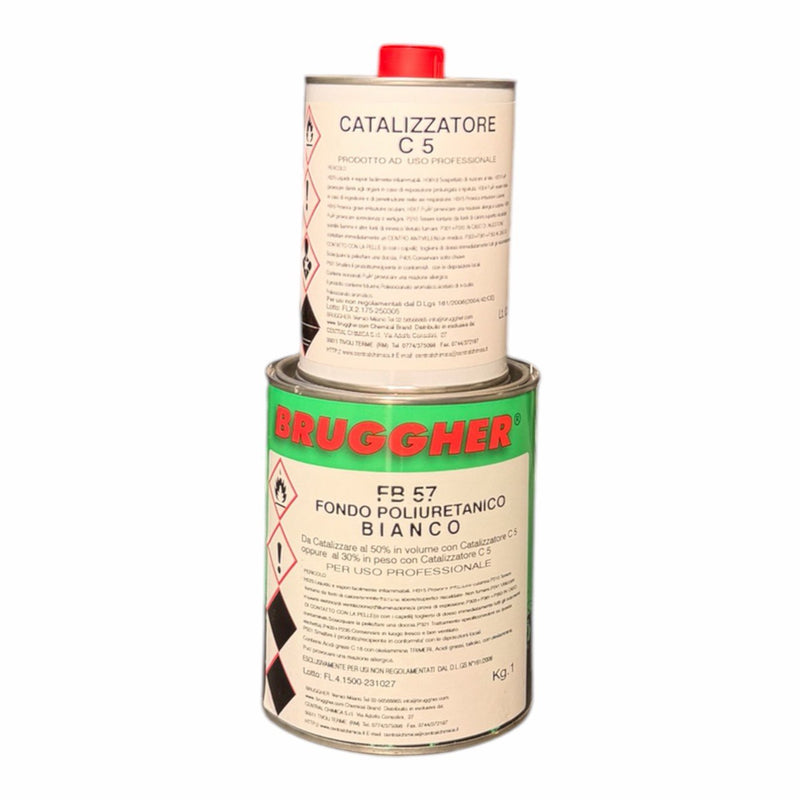 Fondo Poliuretanco bianco per legno 1 kg + cat.re 0,5L